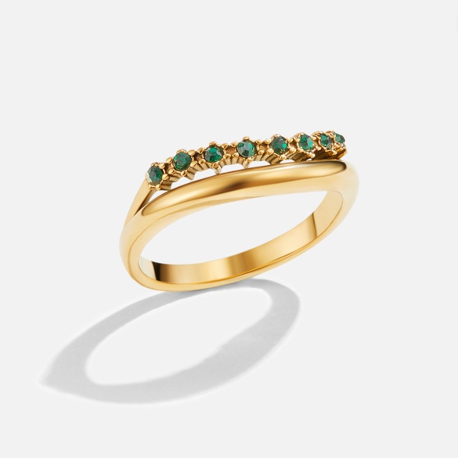 Issa – Bague Superposée Émeraude Élégante