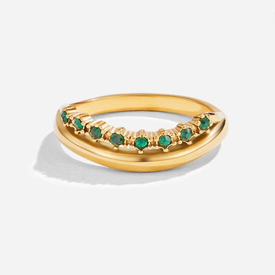 Issa – Bague Superposée Émeraude Élégante
