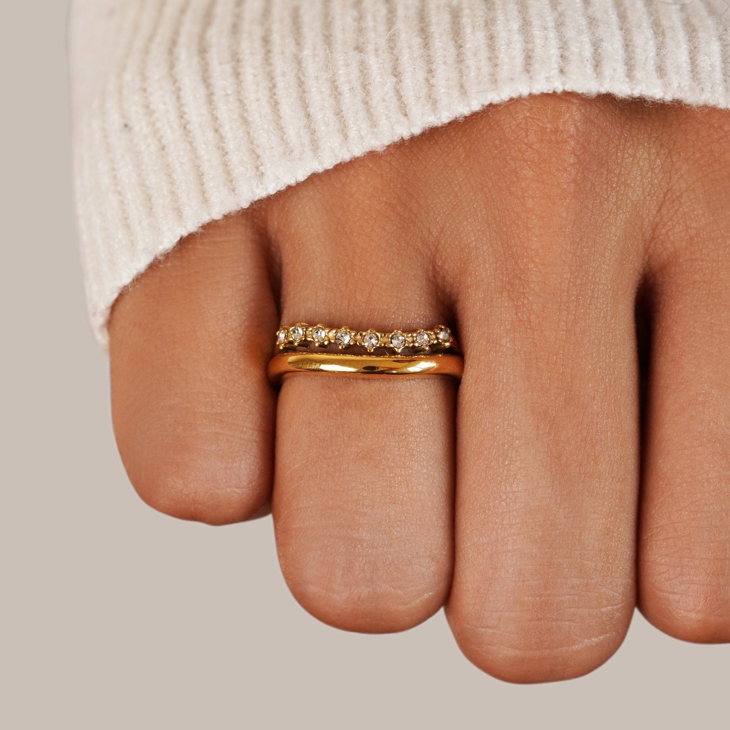 Marissa – Bague Superposée Cristal Blanc
