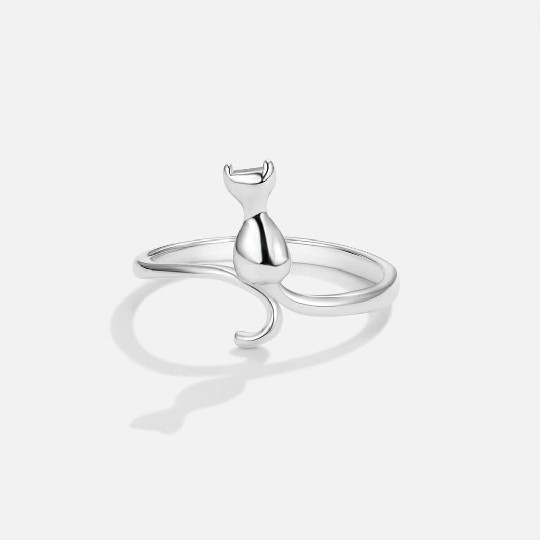 Mindy – Bague Chat Argent Mystique