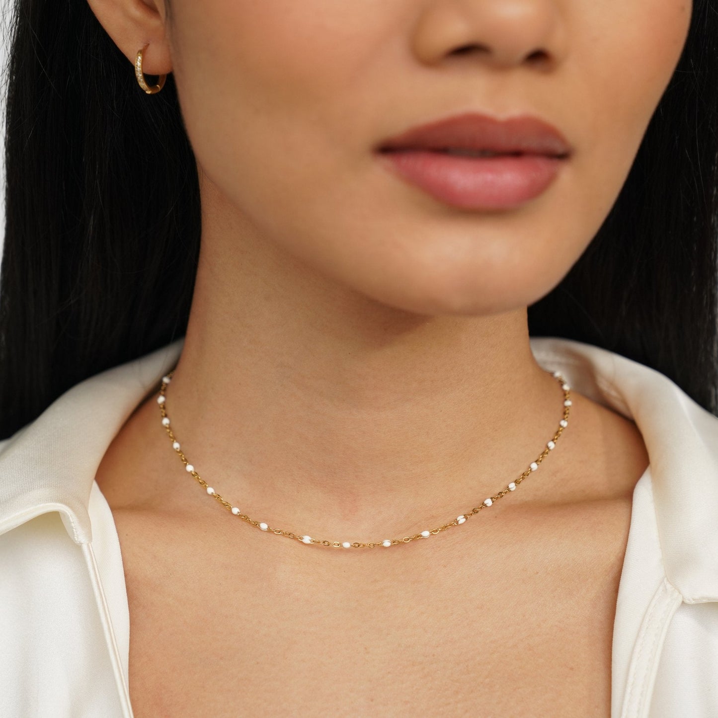 Mila – Collier à Perles Blanches