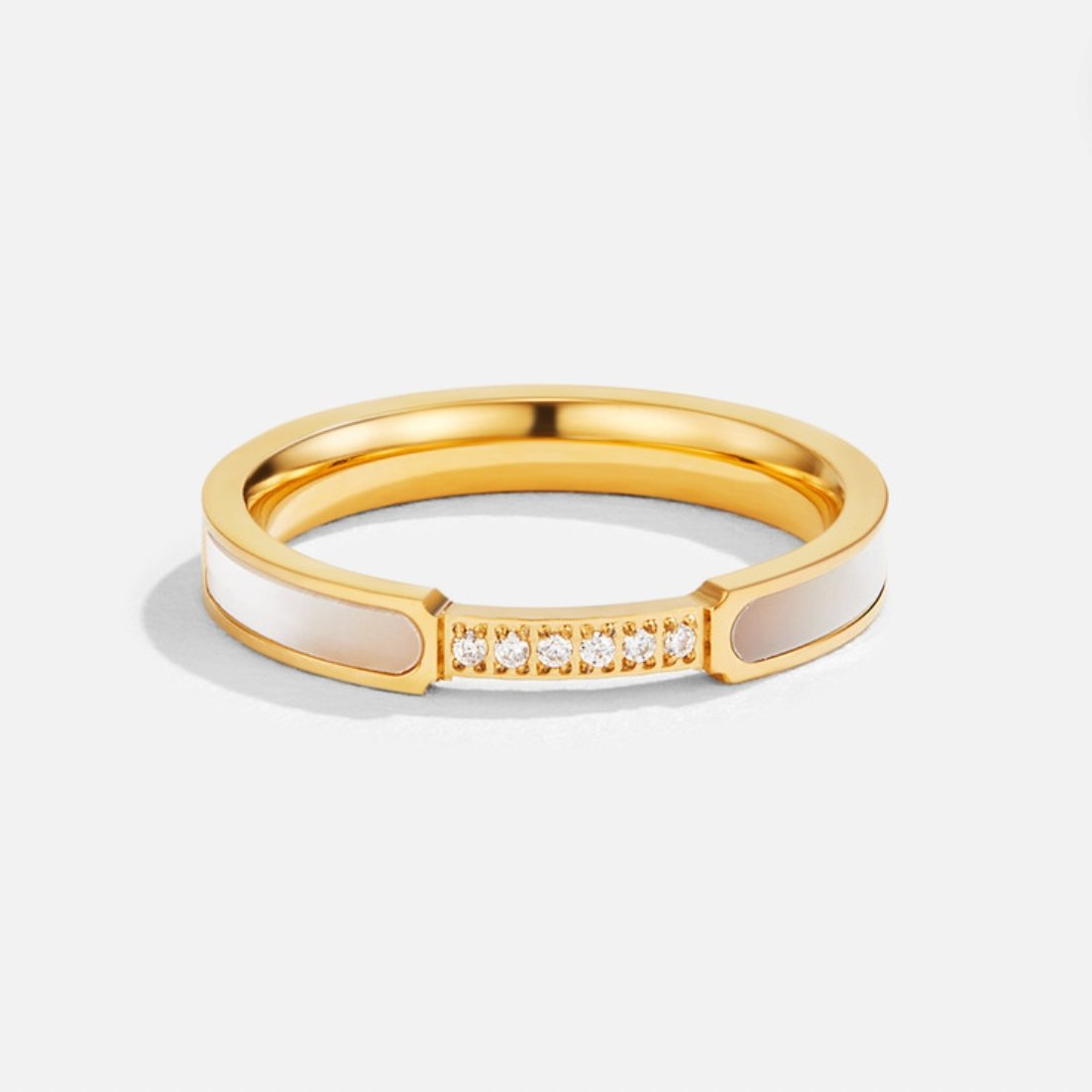 Yassi – Bague Nacre et Cristaux Éblouissants