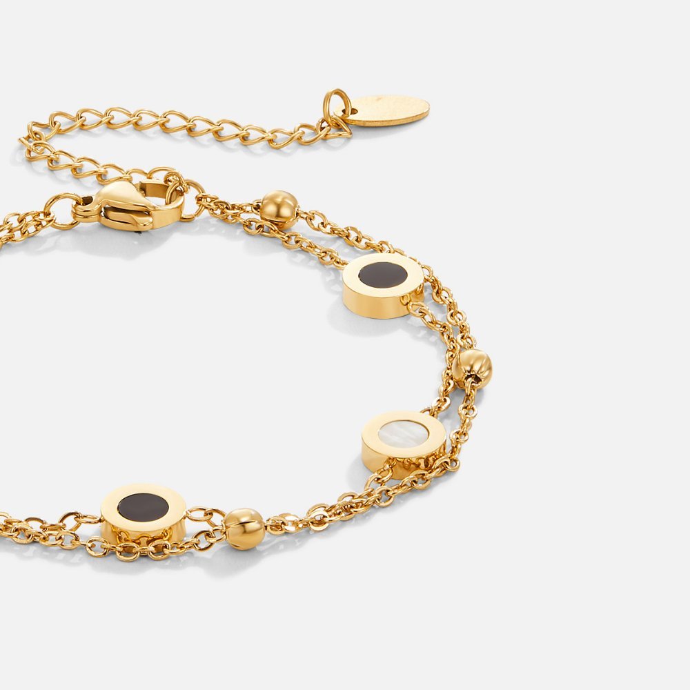 Nyra – Bracelet Onyx et Pierre Blanche