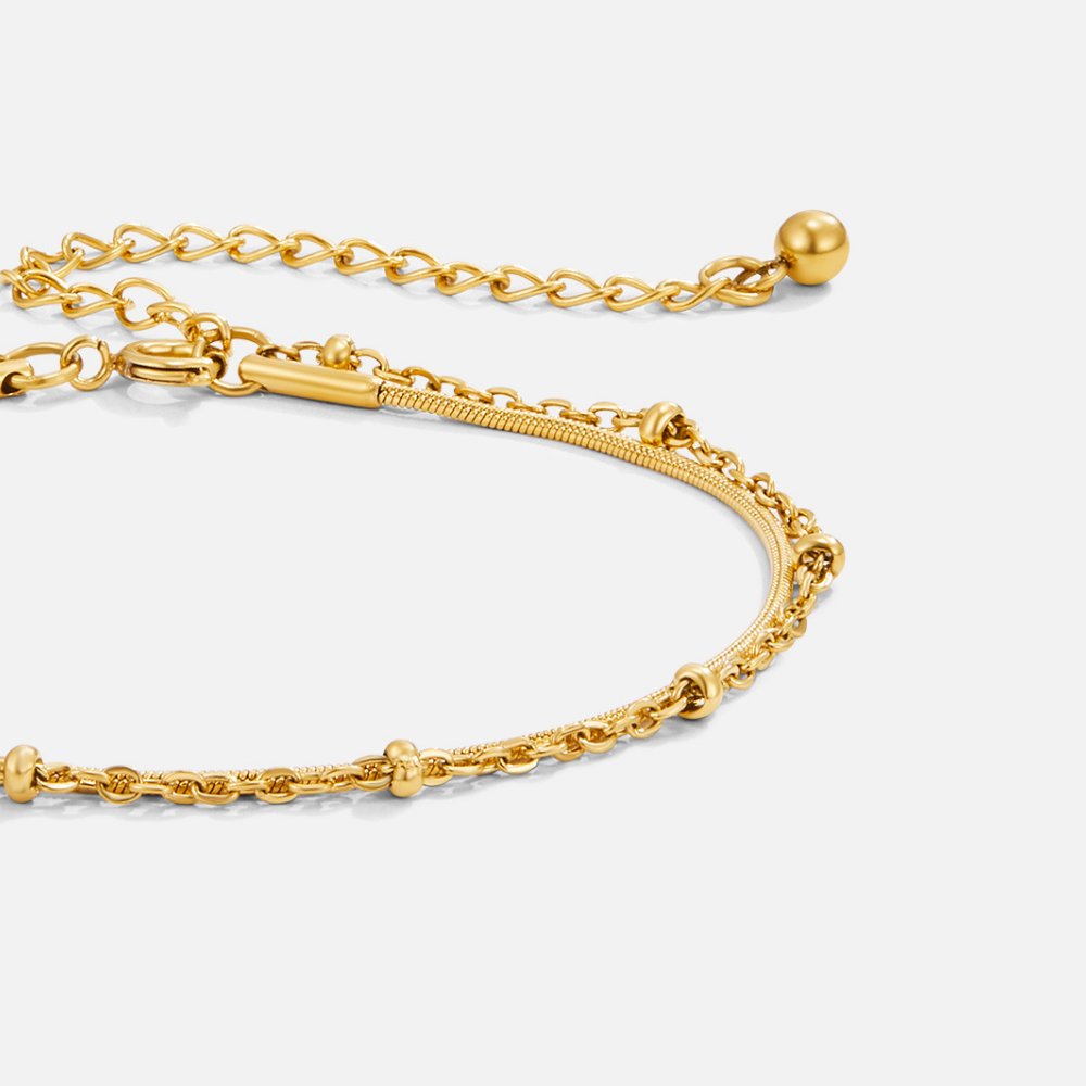 Pia – Bracelet Doré à Couches