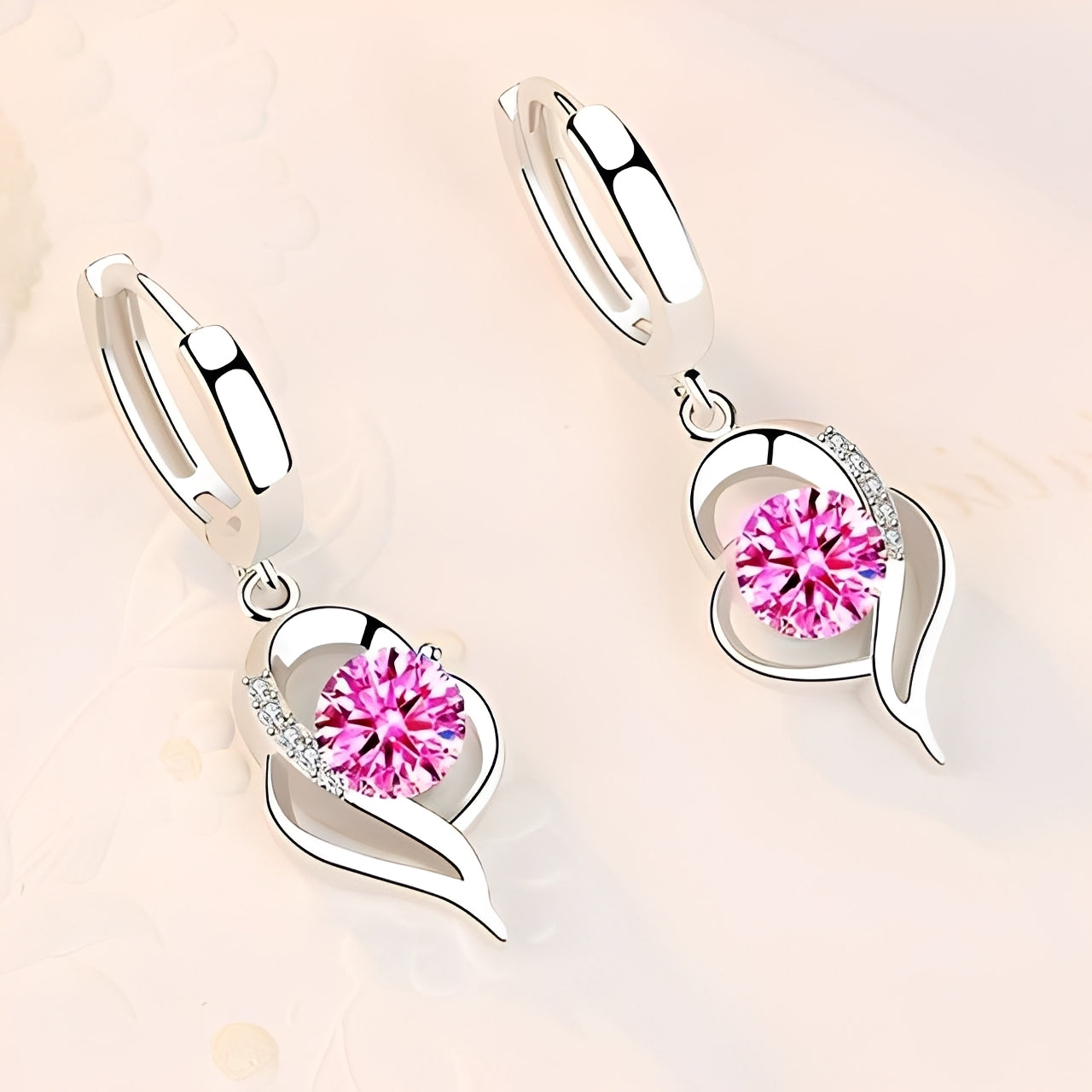 Noelle – Boucles d'Oreilles Florales en Argent 925 et Cubic Zirconia