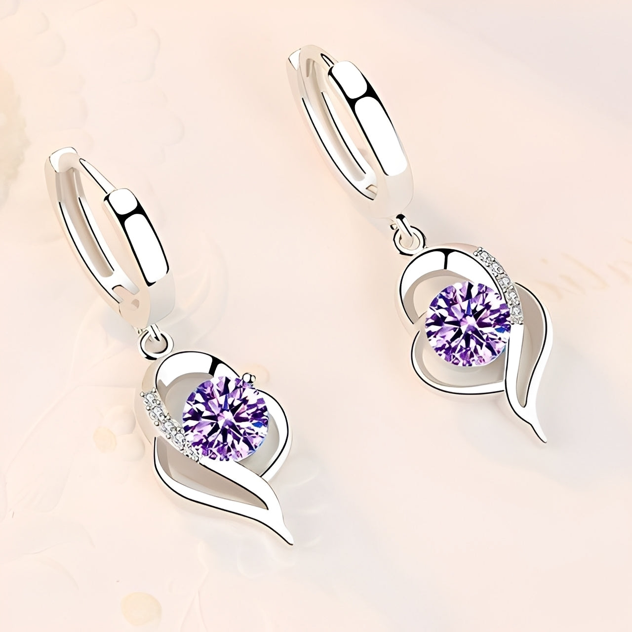 Noelle – Boucles d'Oreilles Florales en Argent 925 et Cubic Zirconia