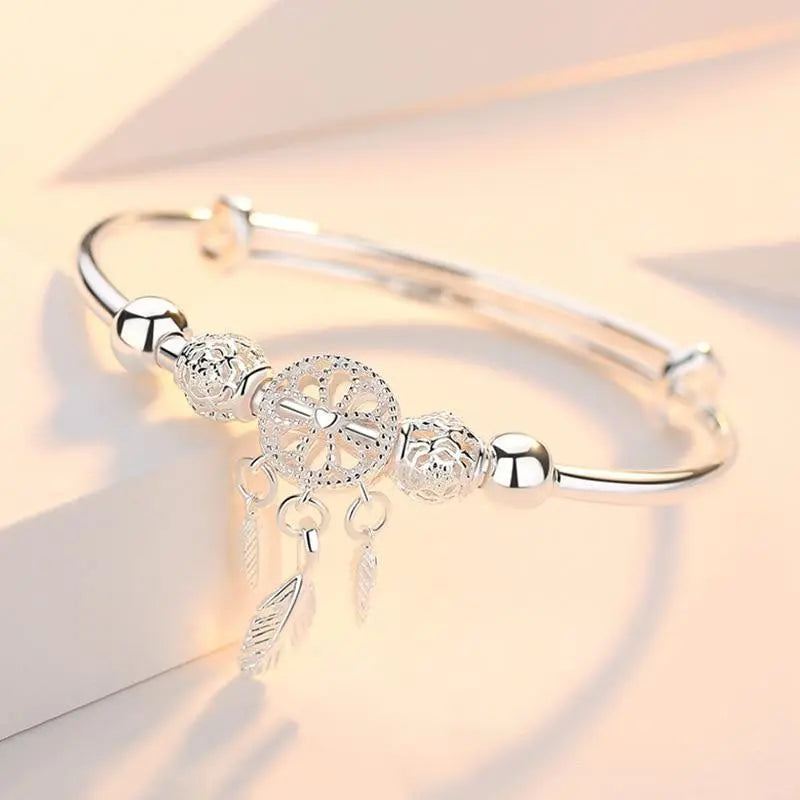 Nayeli – Bracelet Attrape-Rêves Ajustable en Argent 925