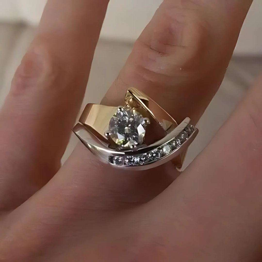 Sylira – Bague Signature en Or et Argent avec Zircon