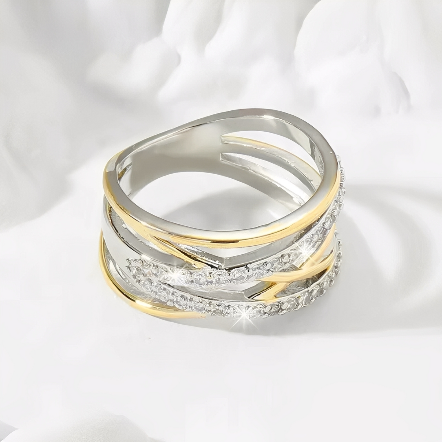 Auriane – Bague Superposée Or & Argent