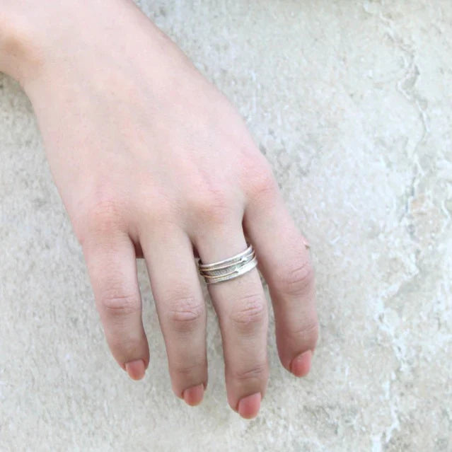 Shane – Bague Argentée à Finition Dorée Superposée
