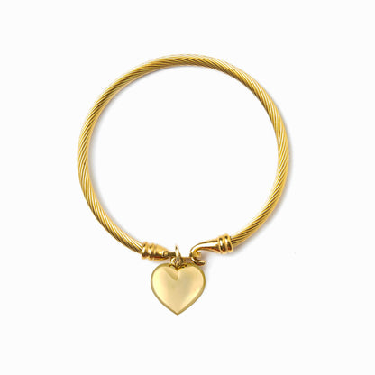 Sophie – Bracelet Orné d’un Pendentif Cœur Doré