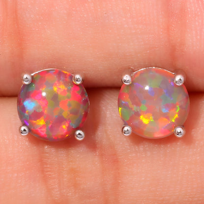 Millie – Boucles Opale de Feu Orange & Argent