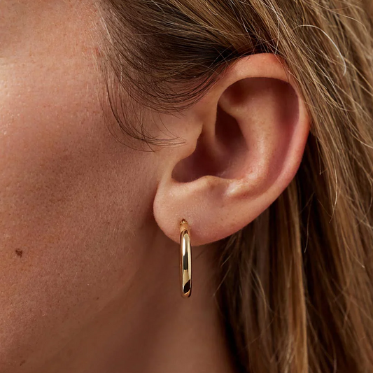 Lena – Créoles Simples Dorées 18K