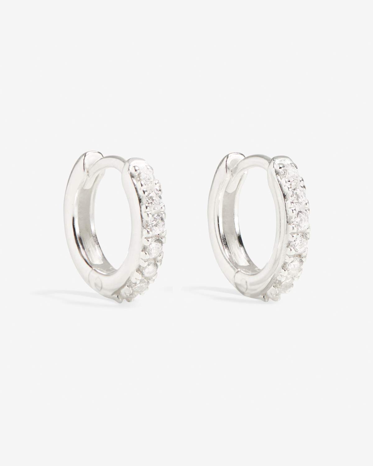 Cleo - Mini créoles micro-pavées en argent