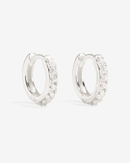 Cleo - Mini créoles micro-pavées en argent