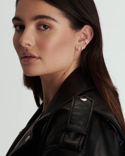 Cleo - Mini créoles micro-pavées en argent