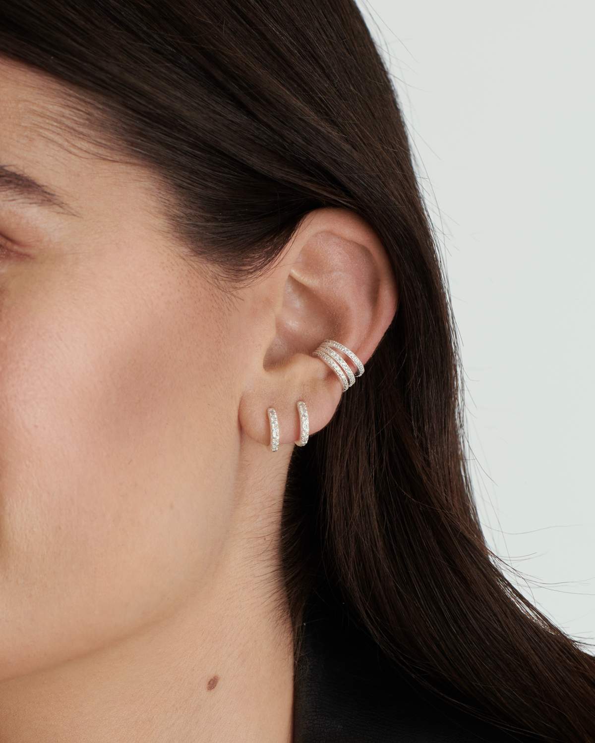 Cleo - Mini créoles micro-pavées en argent