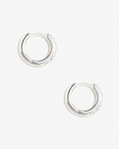 Cleo - Mini créoles micro-pavées en argent