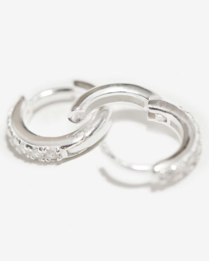 Cleo - Mini créoles micro-pavées en argent