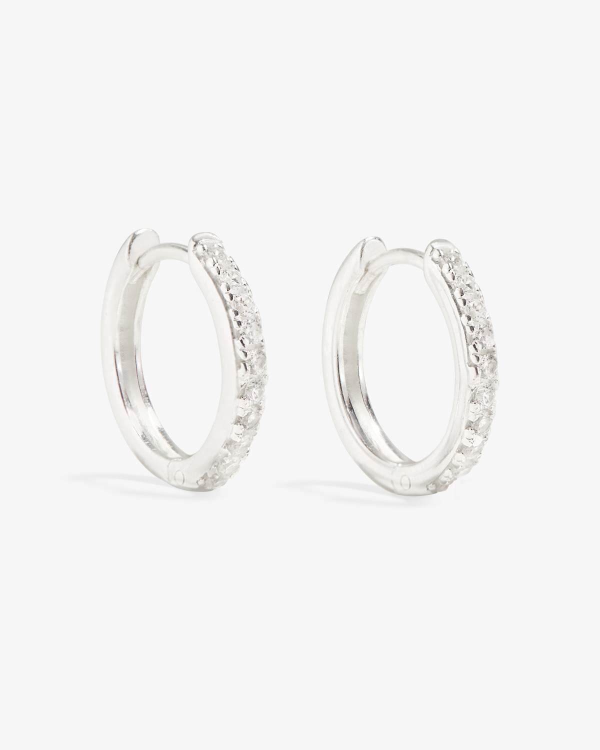 Manda - Mini créoles pavées en argent