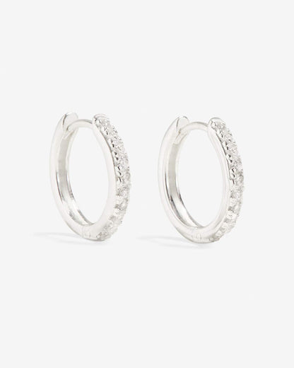 Manda - Mini créoles pavées en argent