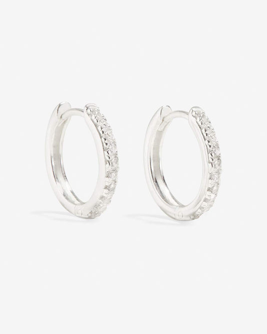 Manda - Mini créoles pavées en argent