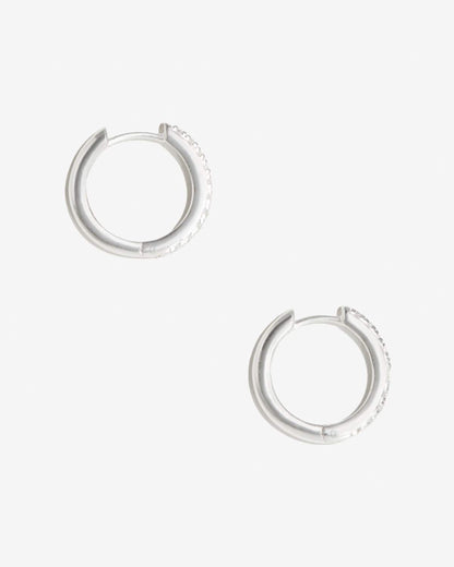 Manda - Mini créoles pavées en argent
