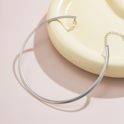 Collier Clavicule Anneau - Choker Fin avec Anneau