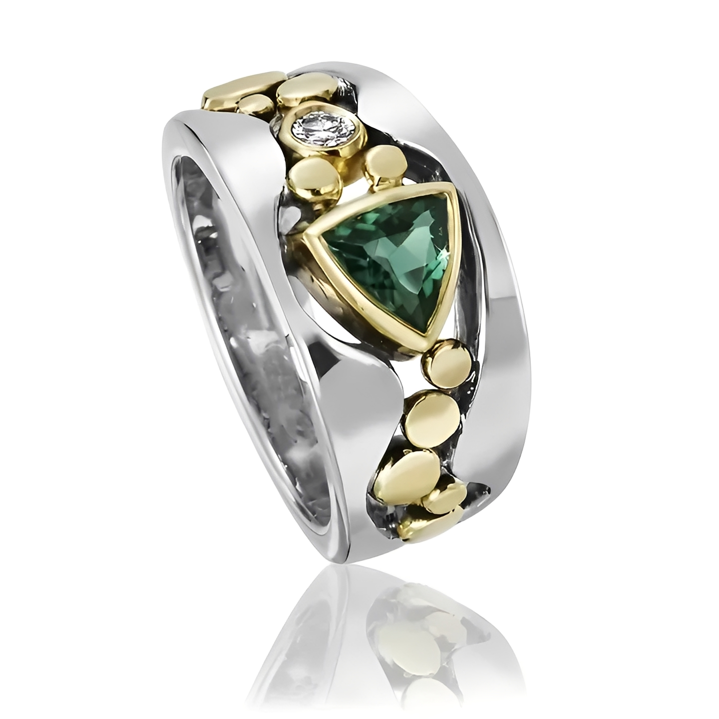 Reine – Bague Vintage avec Cristal Vert