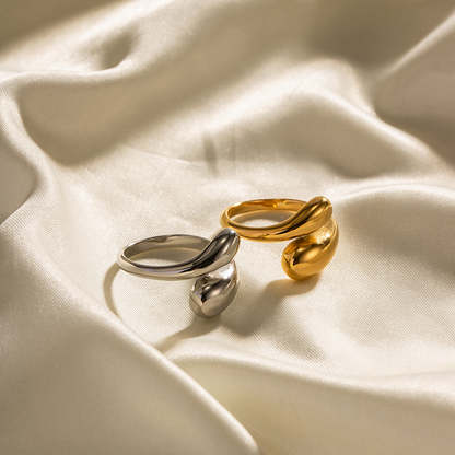 Bague Goutte d'Eau - Anneau Enveloppant Minimaliste
