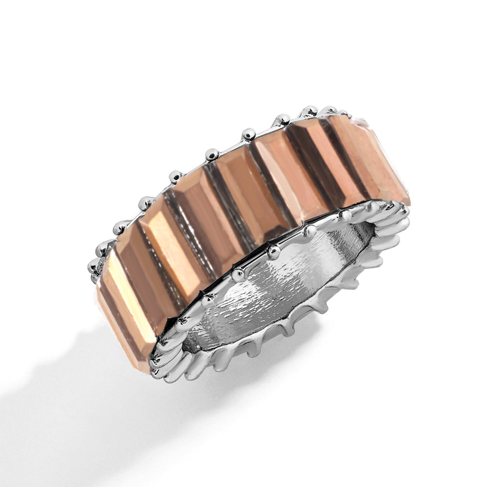 Naya – Bague Géométrique Tendance en Alliage Coloré