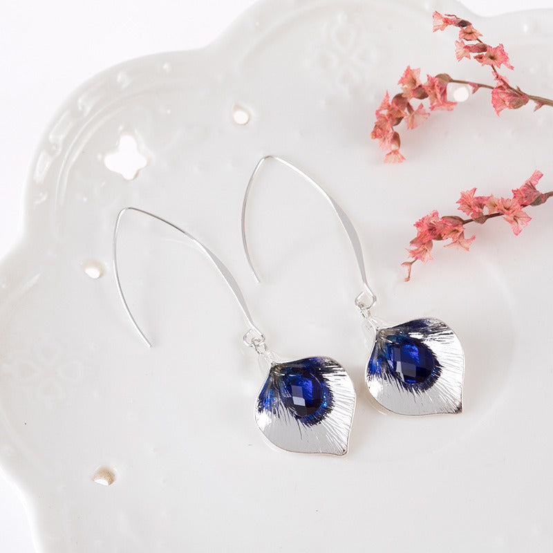 Kreselle – Boucles d'oreilles Lotus bleues en argent