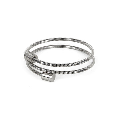 Ella – Bracelet Jonc Torsadé Argenté