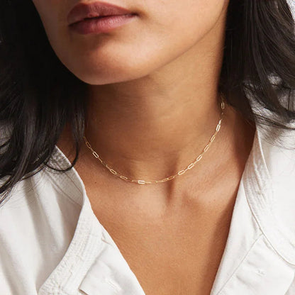 Nadia – Collier Chaîne Paperclip en Or Élégant