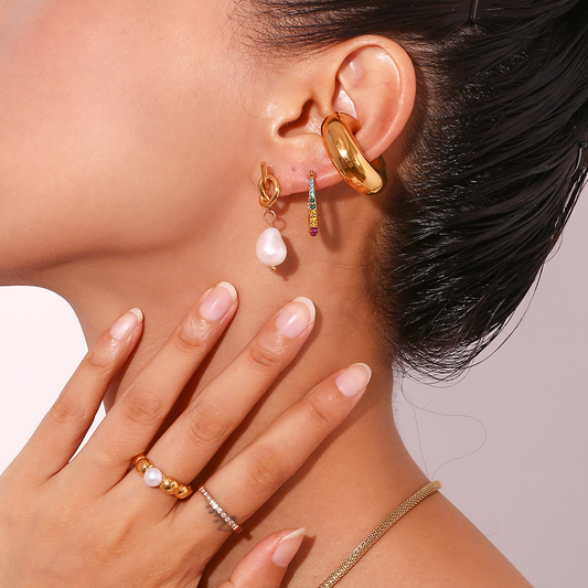 Boucles d'oreilles nœud perlé – Clous d'oreilles avec perles nouées