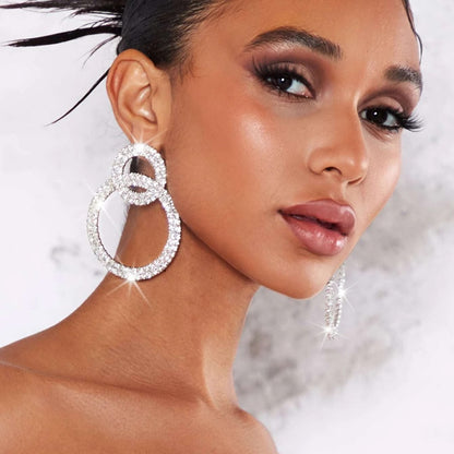 Clous d'oreilles en strass - Boucles d'oreilles en intarsia de strass