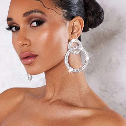 Clous d'oreilles en strass - Boucles d'oreilles en intarsia de strass