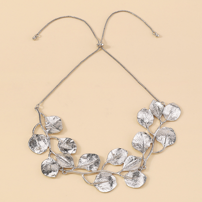 Golden Leaf - Collier vintage en feuille de figuier