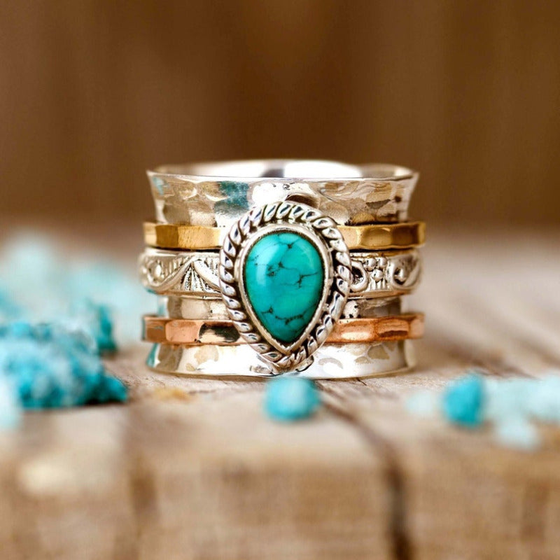 Alma – Bague Vintage Bohème en Turquoise