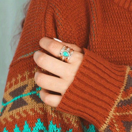 Alma – Bague Vintage Bohème en Turquoise