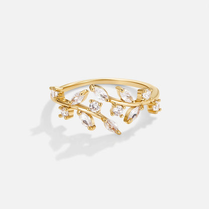 Aretha – Bague Liane Cristal en Or 18K