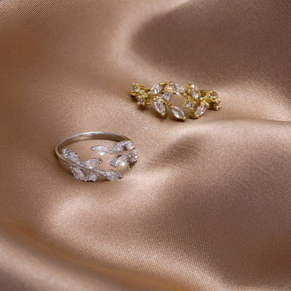 Aretha – Bague Liane Cristal en Or 18K
