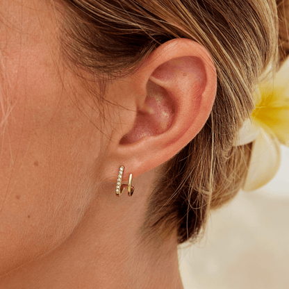 Zendaya – Boucles d’Oreilles Griffes Cristal en Or 18K