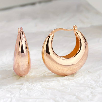 Boucles d'oreilles Chunky plaquées or 18K - Boucles d'oreilles ouvertes Chunky