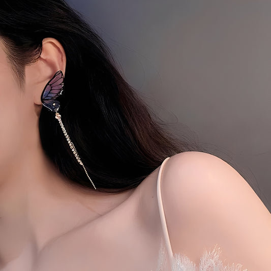 Lydia – Boucles Papillon Pailletées Pendantes