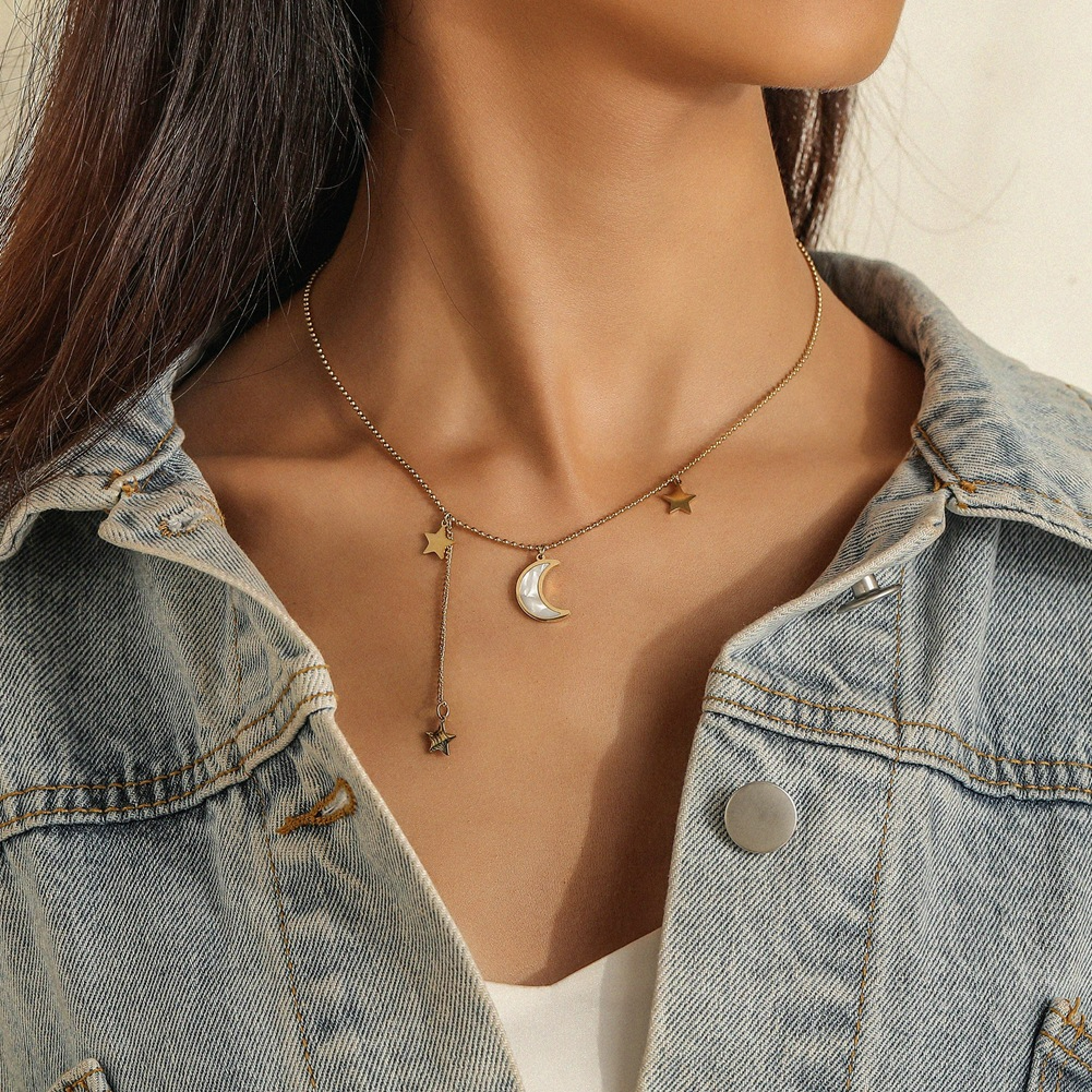 Collier Étoile et Lune - Croissant de Lune