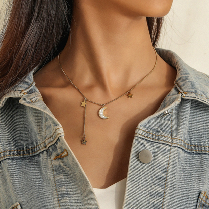 Collier Étoile et Lune - Croissant de Lune
