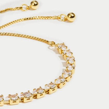 Bracelet en Cristal Doré - Bracelet Ajustable en Cristal