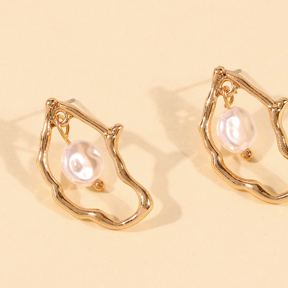 Boucles d'oreilles à perles irrégulières - Boucles d'oreilles pendantes en perles