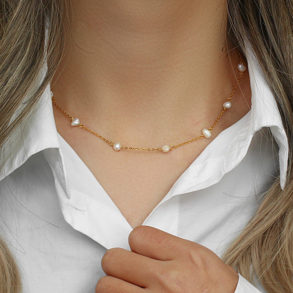 Collier perles dorées - Collier de tous les jours